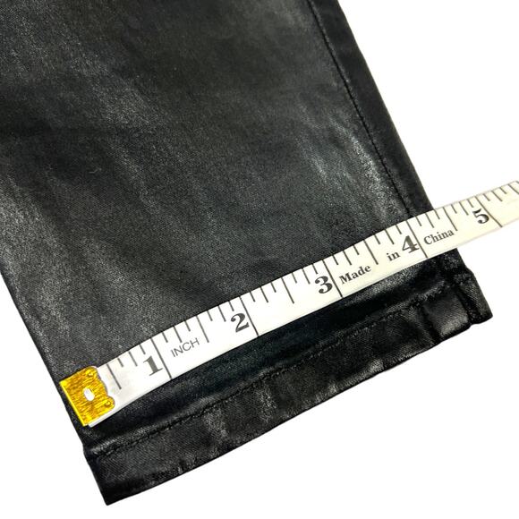 Joe's Jeans Jet Black Coated Denim Zip Fly Skinny Ankle Cropped Pants Women's 25 - Picture 9 of 15